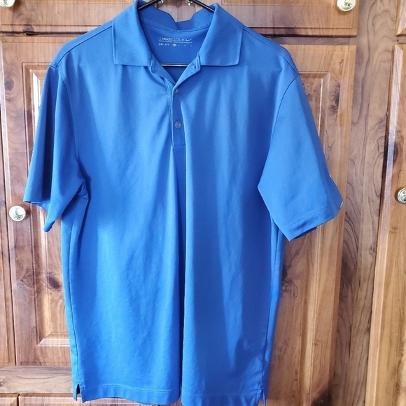 Nike MENS BLUE DRI FIT GOLF SHIRT - Picture 1 of 6